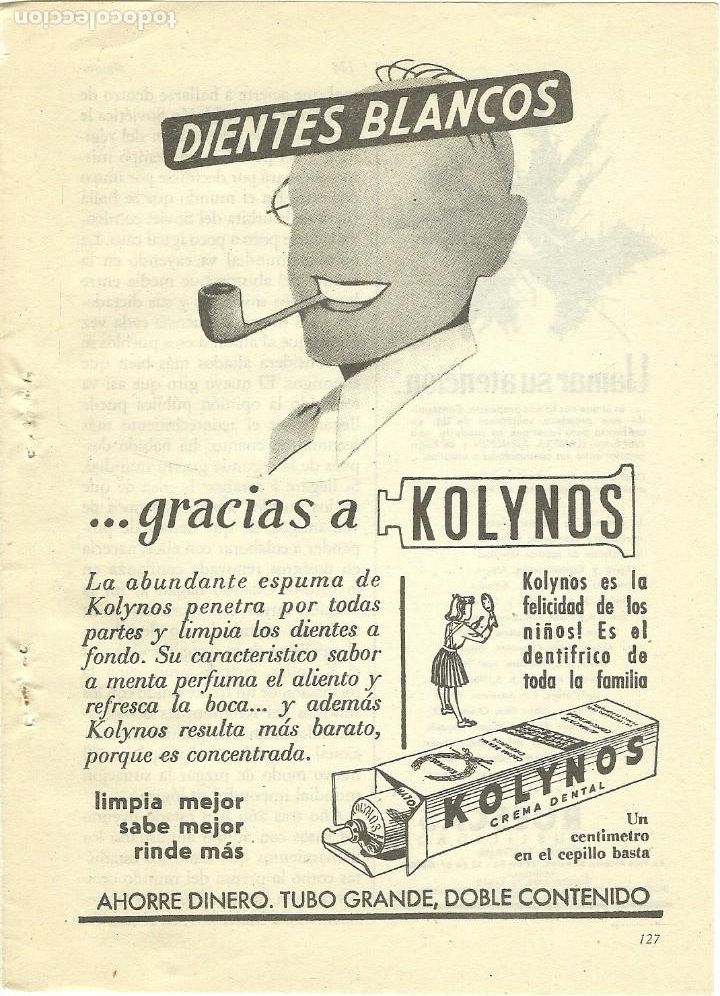 Altri oggetti di carta: Recorte Publicitario KOLYNOS crema dental - Publicidad revista prensa peri&oacute;dico antiguo vintage