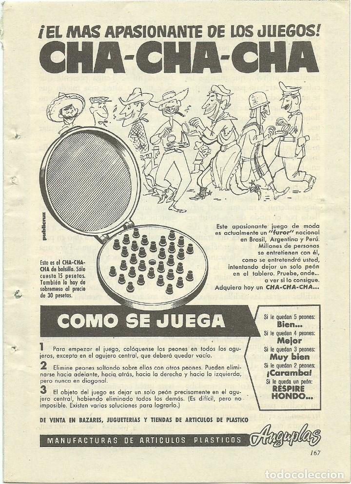 Altri oggetti di carta: Recorte Publicitario CHA-CHA-CHA juego de mesa - Publicidad revista prensa peri&oacute;dico antiguo vintage