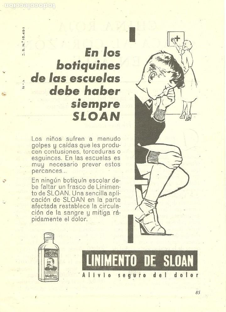 Otros Art&iacute;culos de Coleccionismo en Papel: Recorte Publicitario SLOAN farmacia - Publicidad revista prensa peri&oacute;dico antiguo vintage