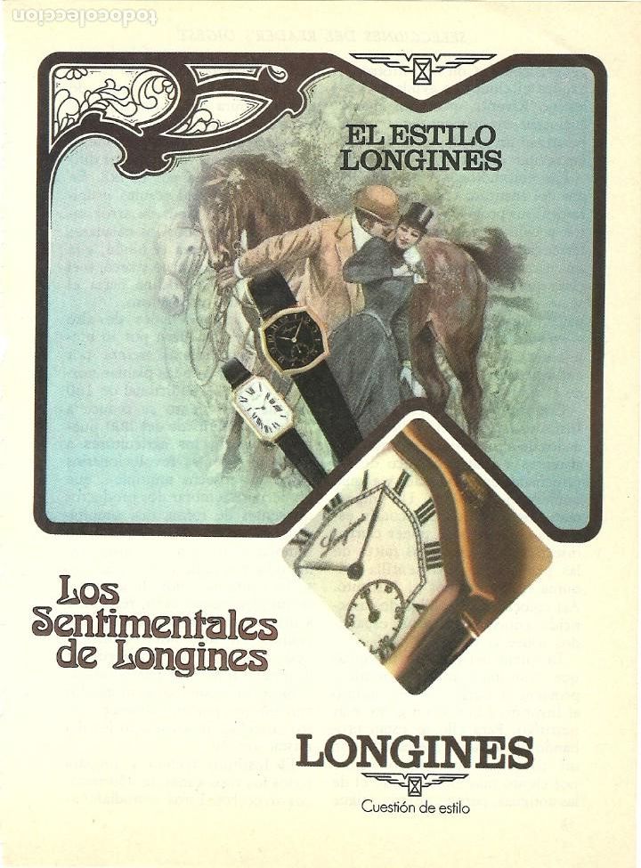 Otros Art&iacute;culos de Coleccionismo en Papel: Recorte Publicitario LONGINES Reloj Relojes - Publicidad revista prensa peri&oacute;dico antiguo vintage