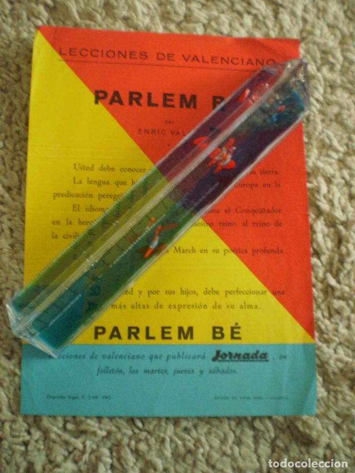 Paper Collecting Others: CURIOSA PUBLICIDAD LECCIONES DE VALENCIANO. PARLEM B&Eacute;. A&Ntilde;O 1962. LA REGLA MIDE 19 CM.