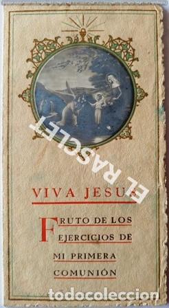 Outros artigos de papel: ANTIG&Uuml;A TARJETA VIVA JESUS -FRUTO DE LOS EJERCICIOS DE PRIMERA COMUNI&Oacute;N  A&Ntilde;O 1935