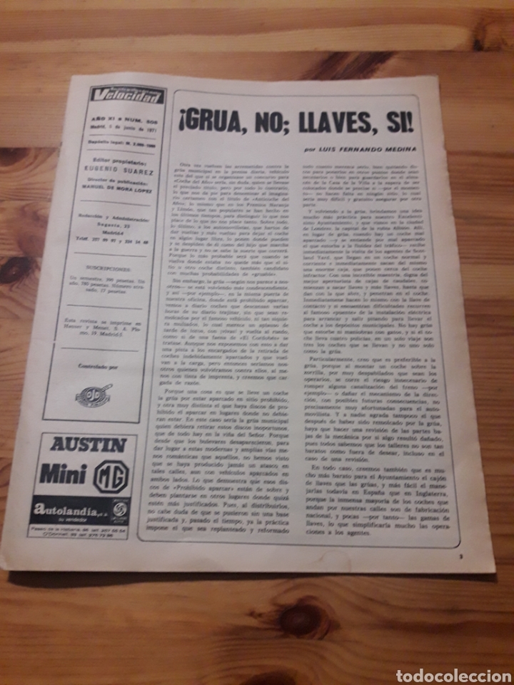 Otros Art&iacute;culos de Coleccionismo en Papel: Revista velocidad motor no 508 1971 gran premio Castelldefels Valencia Castelldefels alex soler ...