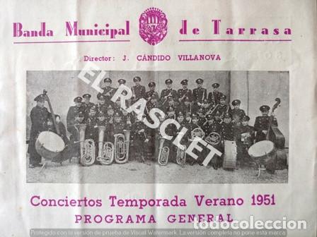 Outros artigos de papel: ANTIG&Uuml;O PROGRAMA DE LA BANDA MUNICIPAL DE TERRASSA  VERANO DE 1951