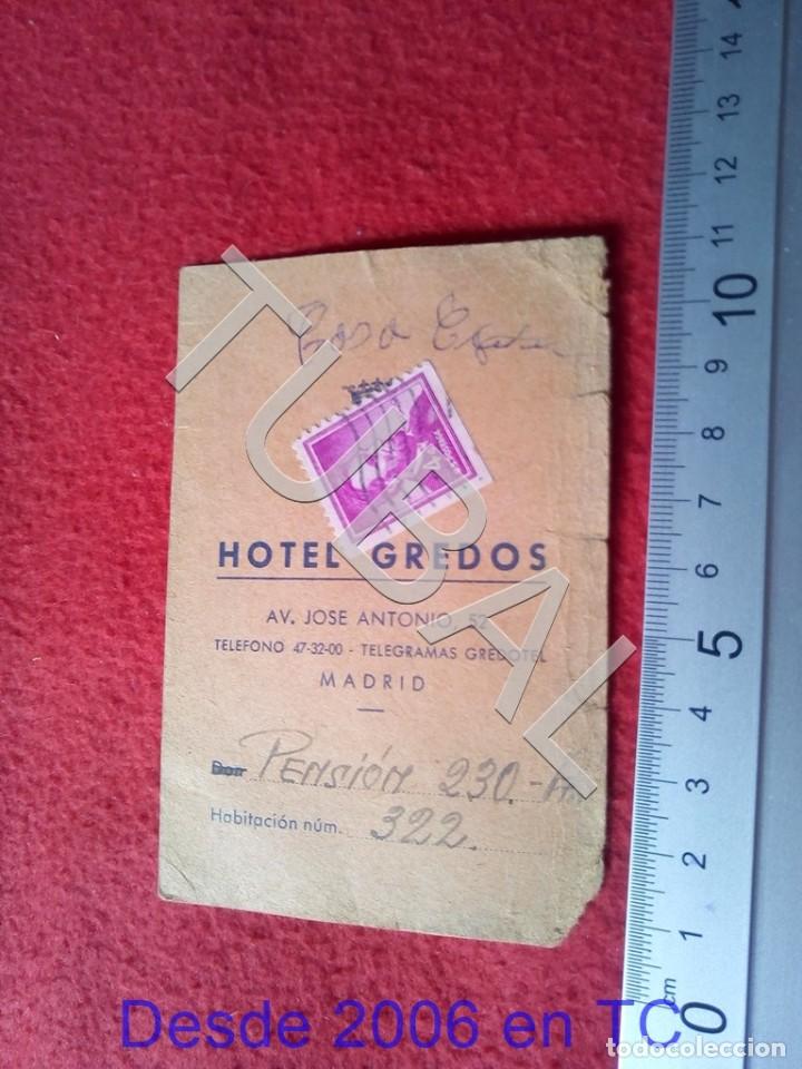 Otros Art&iacute;culos de Coleccionismo en Papel: TUBAL HOTEL GREDOS MADRID SELLO LINCOLN USA TARJETA PASE HAQBITACION B55