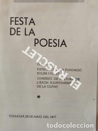 Outros artigos de papel: ANTIG&Uuml;O PROGRAMA INFORMATIVO DE LA FESTA DE LA POESIA -TERRASSA - 1977