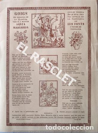 Outros artigos de papel: ANTIG&Uuml;O COMUNICADO DEGOZOS A LA VIRGEN SANTA MARGARITA DE LES FONTS - TERRASSA - A&Ntilde;O 1969