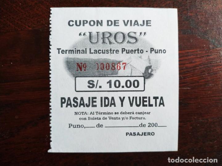 Paper Collecting Others: Un tiket de entrada para la visita en barcaza de la isla de los Uros entre Per&uacute; y Bolivia, a&ntilde;o 2003