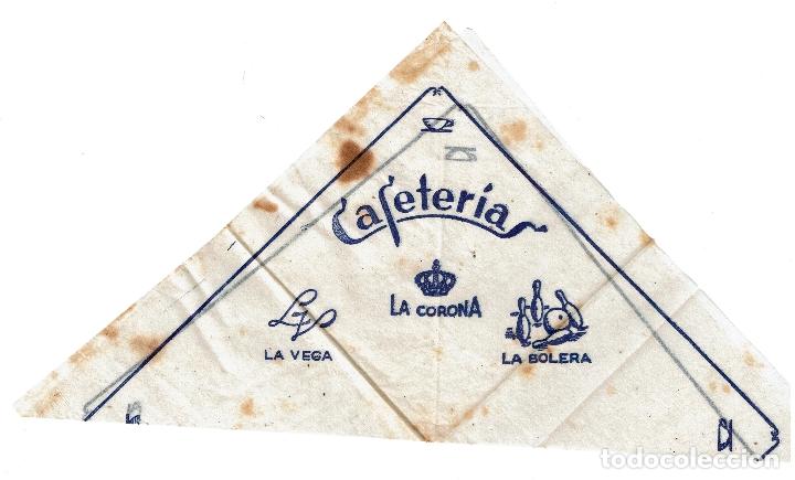 Otros Art&iacute;culos de Coleccionismo en Papel: JEREZ DE LA FRONTERA CAFETERIA LA BOLERA CORONA LA VEGA A&Ntilde;OS 50 - SERVILLETA