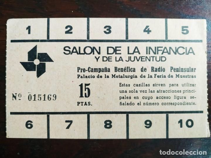 Otros Art&iacute;culos de Coleccionismo en Papel: Tiket entrada al Sal&oacute;n de la infancia y de la juventud Feria de Muestras de Barcelona. a&ntilde;os 60&acute;s