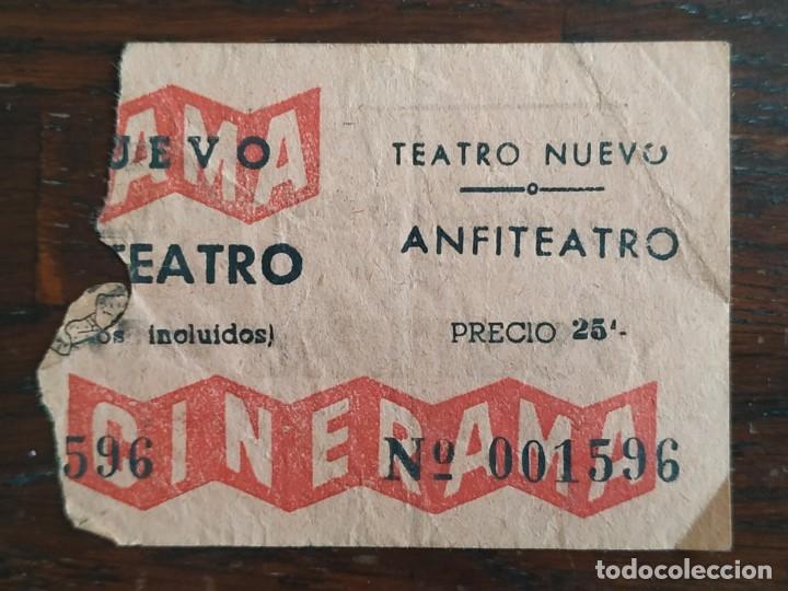 Collectionnisme Papier divers: Un tiket entrada al Teatro Nuevo, de Barcelona, Cinerama, anfiteatro, a&ntilde;os 60&acute;s