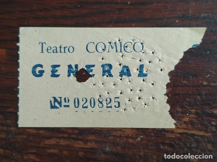 Collectionnisme Papier divers: Un tiket entrada al Teatro C&oacute;mico de Barcelona, a&ntilde;os 70&acute;s