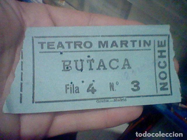 Otros art&iacute;culos de coleccionismo en papel: ENTRADA TEATRO MARTIN 1964 QUE CUADRO EL DE VELAZQUEZ ... 21 MAYO  11 X 5,2 CMS APROX