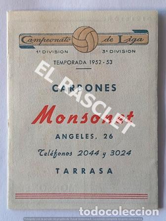 Paper Collecting Others: ANTIG&Uacute;O LIBRILLO CALENDARIO DEL CAMPEONATO DE FUTBOL LIGA 1&ordf; Y 3&ordf; DIVISION  A&Ntilde;O 1952-53