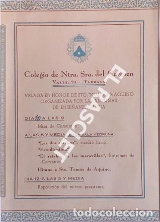 Collectionnisme Papier divers: ANTIG&Uacute;O PROGRAMA DEL COLEGIO NUESTRA  SRA. DEL CARMEN