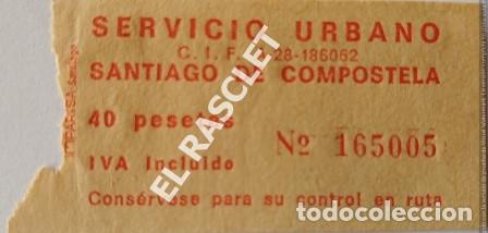 Paper Collecting Others: ANTIGUO BILLETE SERVICIO URBANO DE SANTIAGO DE COMPOSTELA NUMERADO