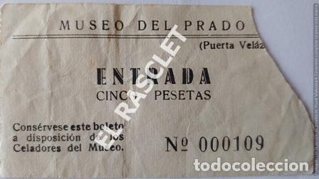 Otros Art&iacute;culos de Coleccionismo en Papel: ANTIG&Uuml;O BILLETE DE ENTRADA   AL MUSEO DEL PRADO EN MADRID