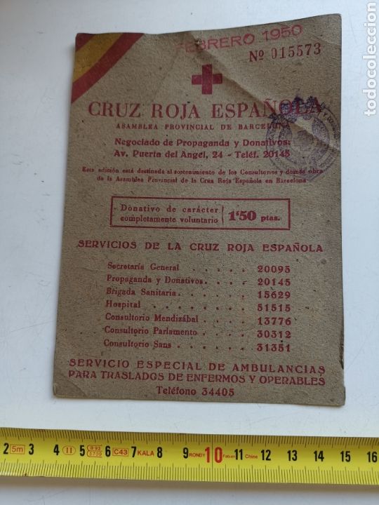 Paper Collecting Others: L&agrave;mina de la Cruz Roja de febrero de 1950. Santa Luc&iacute;a