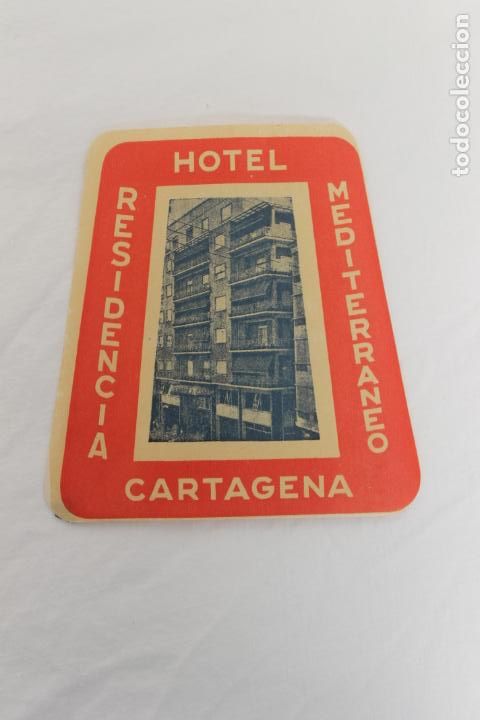 Otros art&iacute;culos de coleccionismo en papel: ETIQUETA ANTIGUA HOTEL RESIDENCIA MEDITERRANEO CARTAGENA