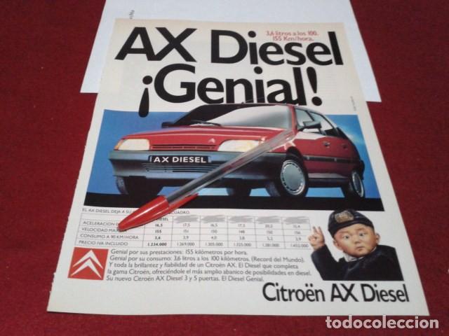 Altri oggetti di carta: P&Oacute;STER HOJA PUBLICIDAD REVISTA ( CITR&Euml;N AX  DIESEL ) RECORTE A4