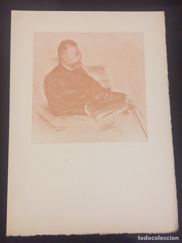 Otros Art&iacute;culos de Coleccionismo en Papel: Encarte P&egrave;l i Ploma. Angel Guimer&agrave; por Ramon Casas.RETRATO. SELLO SECO DE PEL & PLOMA. Thomas