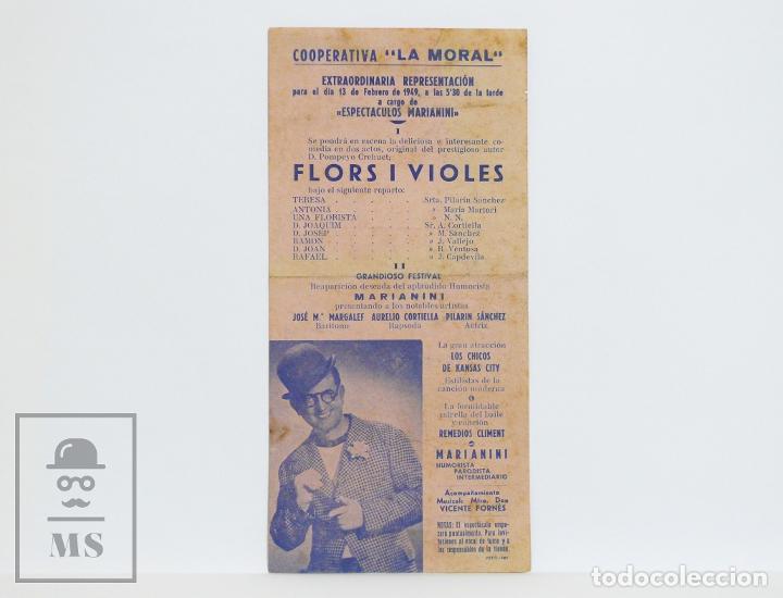 Otros Art&iacute;culos de Coleccionismo en Papel: Antiguo Programa de Teatro Cooperativa La Moral, Badalona - Flors i Violines - A&ntilde;o 1949