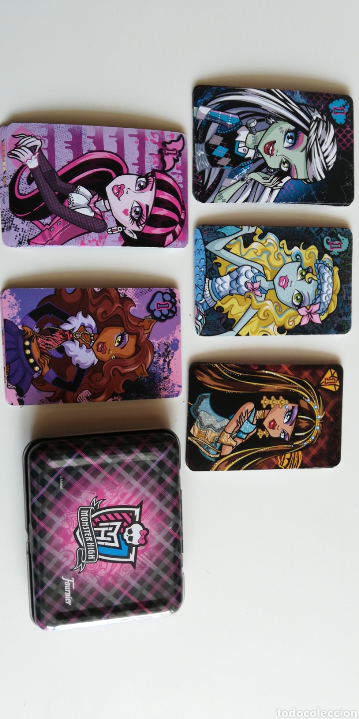 Otros art&iacute;culos de coleccionismo en papel: Cartas monster high fournier con caja met&aacute;lica