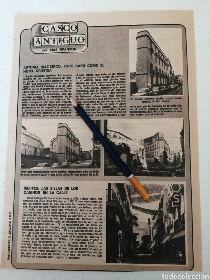 Otros Art&iacute;culos de Coleccionismo en Papel: RECORTE PRENSA ANTIGUO CASCO ANTIGUO SIERPES LA SILLA DE LOS CASINOS Y ANTONIA D&Iacute;AZ-CIRCO. VER