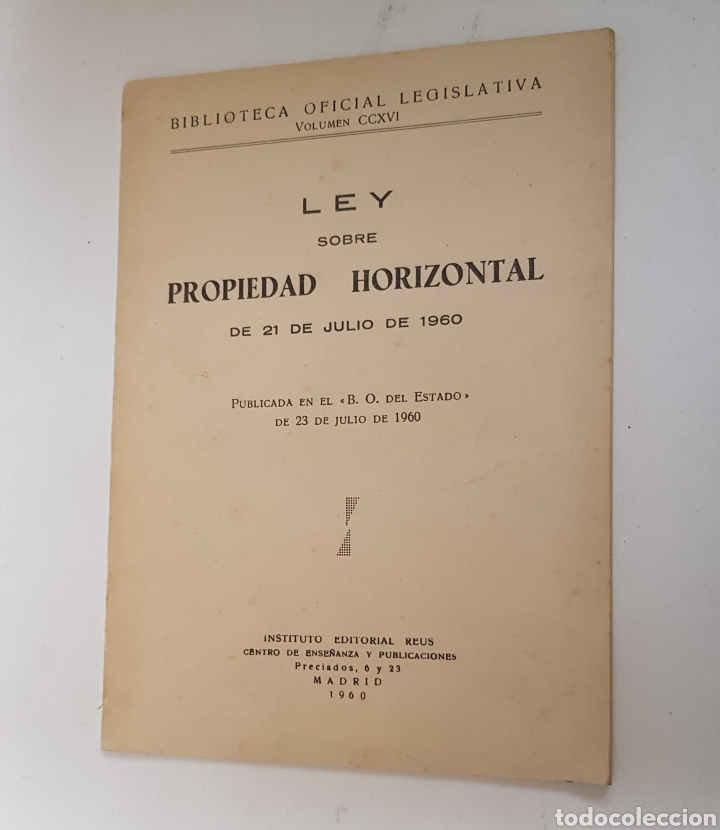 Otros Art&iacute;culos de Coleccionismo en Papel: Peque&ntilde;o libreto de la Ley de Propiedad Horizontal de 1960 - tdkp13