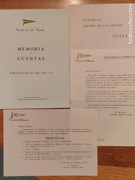 Otros Art&iacute;culos de Coleccionismo en Papel: CASINO DE LA CORU&Ntilde;A (1970-71) * Memoria y cuentas / Fiestas de Invierno
