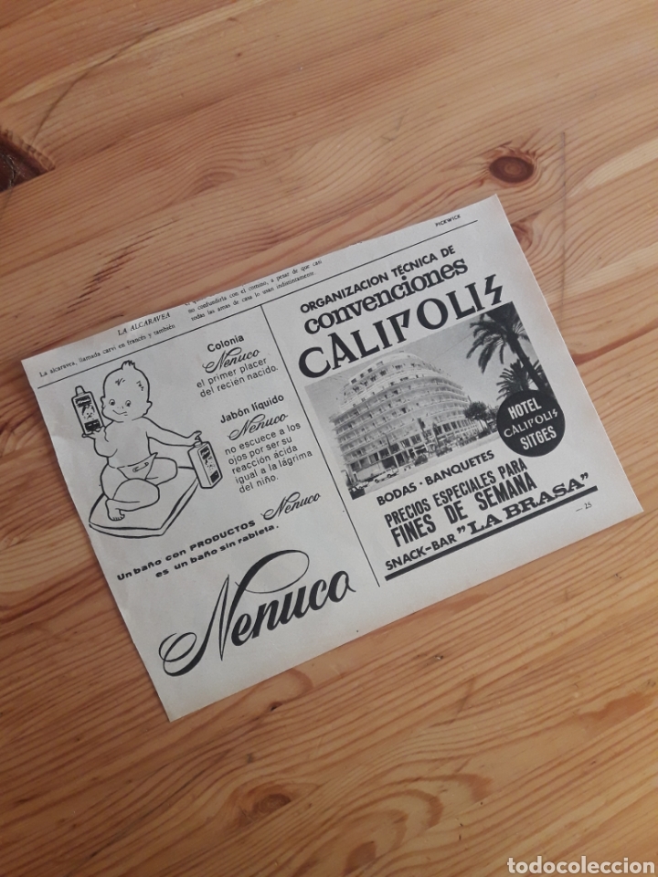 Otros Art&iacute;culos de Coleccionismo en Papel: Anuncio revista recorte Nenuco y Calipolis Sitges