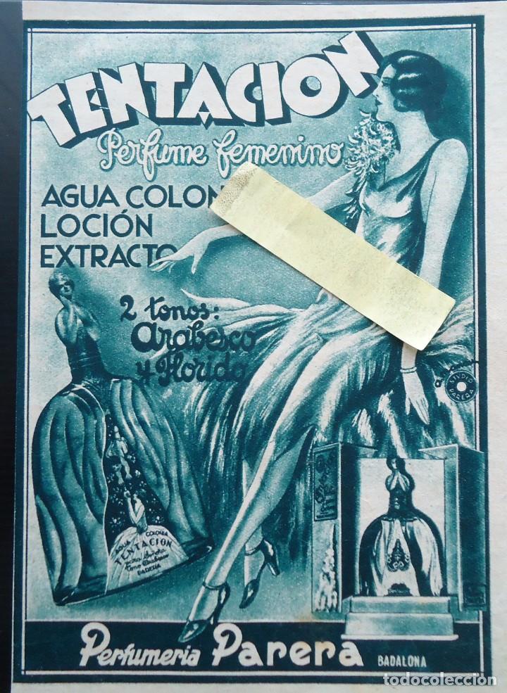 Otros Art&iacute;culos de Coleccionismo en Papel: publicidad vintage perfume femenino colonia perfumeria parera badalona barcelona mujer art deco
