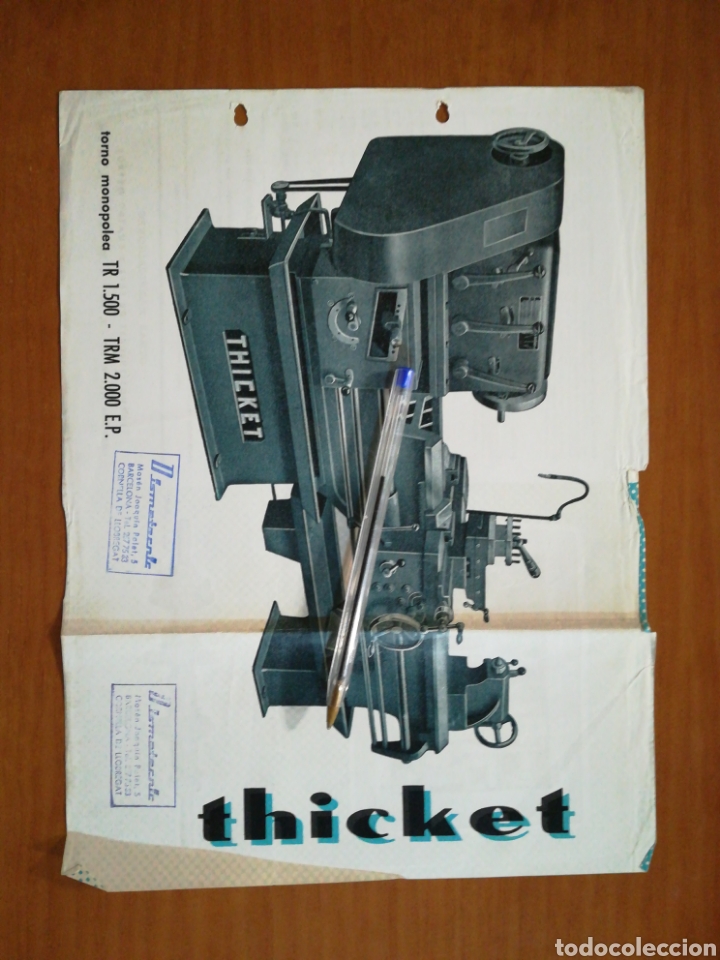 Otros art&iacute;culos de coleccionismo en papel: Publicidad torno thicket imp. Moderna logro&ntilde;o a&ntilde;os 50