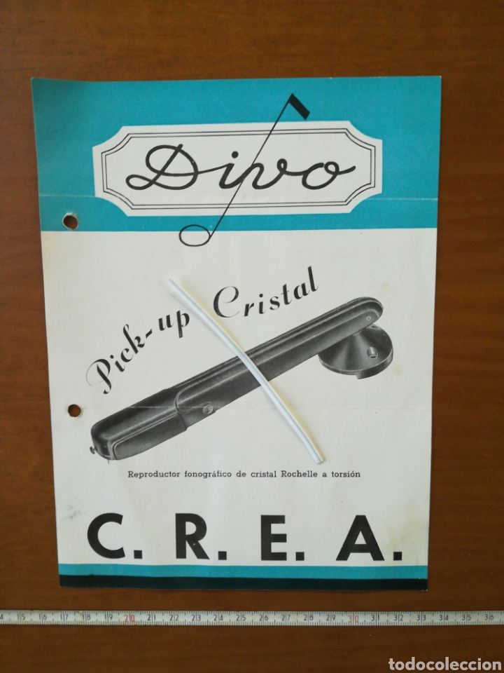 Collectionnisme Papier divers: Publicidad a&ntilde;os 40 reproductor fonografico divo pick-up cristal c.r.e.a