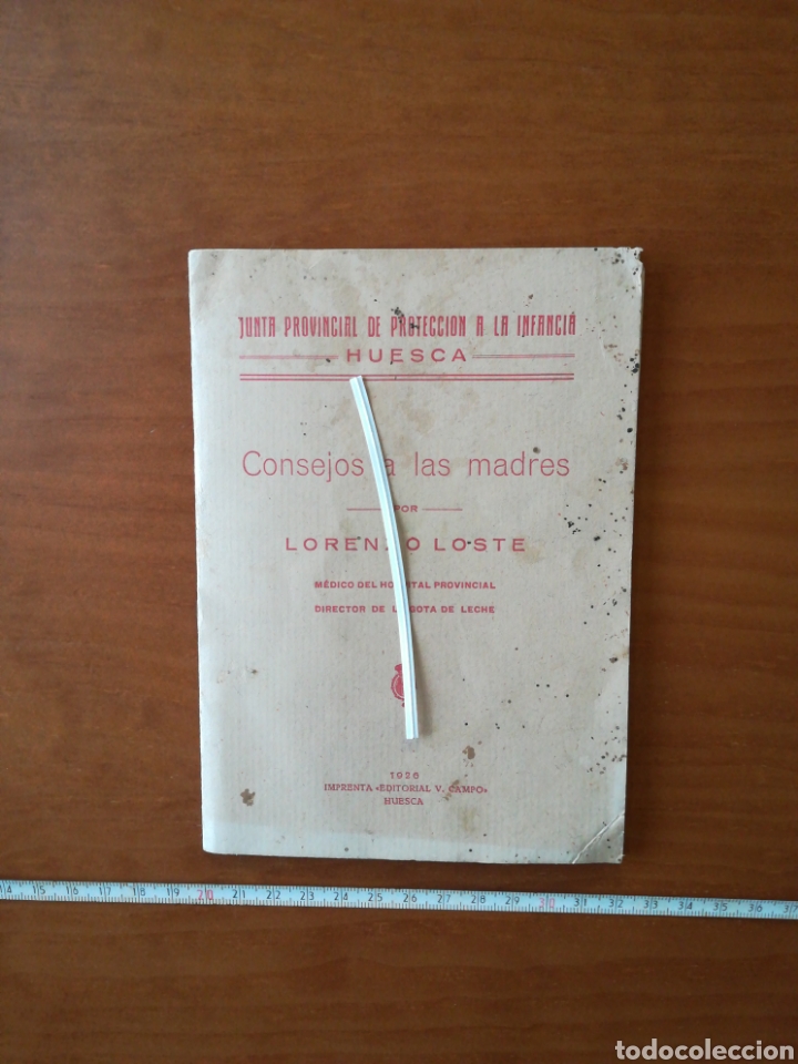 Otros art&iacute;culos de coleccionismo en papel: Cartilla junta protecci&oacute;n infancia Huesca Lorenzo loste consejos a madres director gota leche 1926