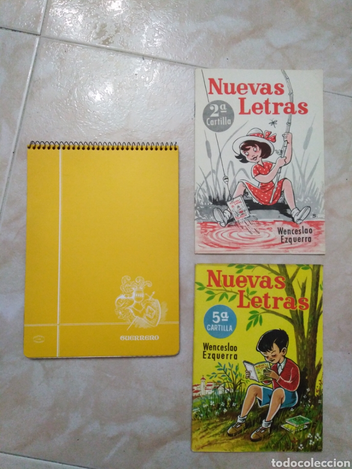 Otros Art&iacute;culos de Coleccionismo en Papel: Lote antiguo material escuela ( 2 cartillas + cuaderno )