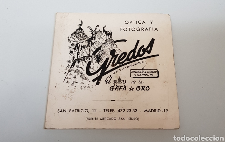 Otros Art&iacute;culos de Coleccionismo en Papel: Publicidad con mapa carreteras y distancias kilometricas - optica gredos - car189