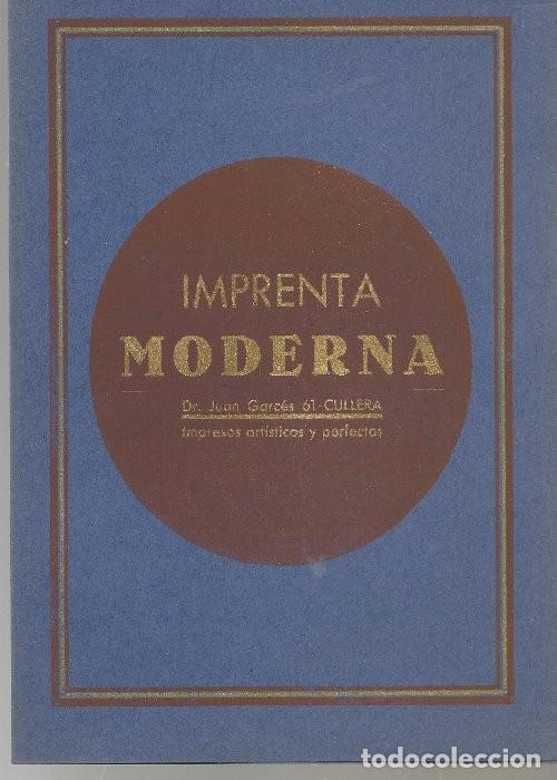 Otros Art&iacute;culos de Coleccionismo en Papel: PUBLICIDAD IMPRENTA MODERNA CULLERA ,... . . . &uacute;ltima