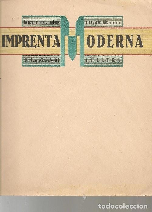 Otros Art&iacute;culos de Coleccionismo en Papel: SOBRE IMPRENTA MODERNA CULLERA ... ni