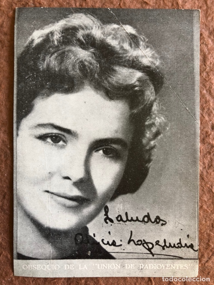 Altri oggetti di carta: TARJETA FOTOGRAF&Iacute;A PROMOCIONAL, OBSEQUIO DE LA UNI&Oacute;N DE RADIOYENTES. AL&Iacute;CIA.