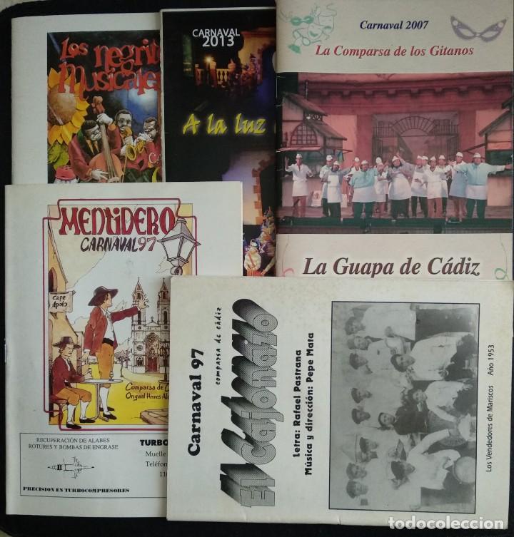 Otros Art&iacute;culos de Coleccionismo en Papel: Lote 5 libretos COMPARSAS carnaval C&aacute;diz