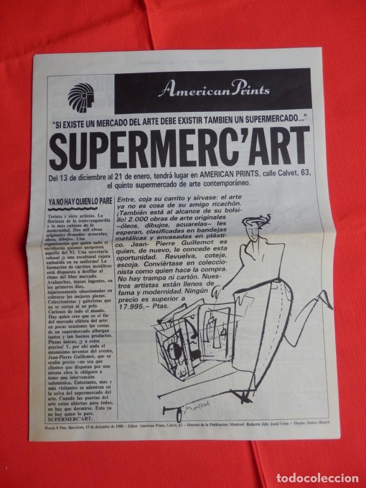 Outros artigos de papel: Supermerc'art, periodico publicitario 5&ordm; supermercado del arte 1988 8 pag american prints