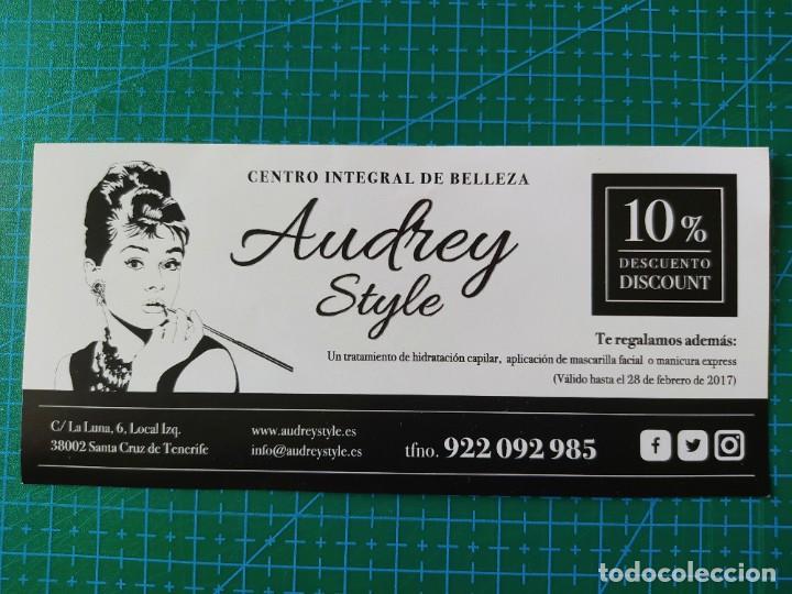 Otros Art&iacute;culos de Coleccionismo en Papel: FLYER TICKET DESCUENTO CENTRO DE BELLEZA CON IMAGEN DE AUDREY HEPBURN