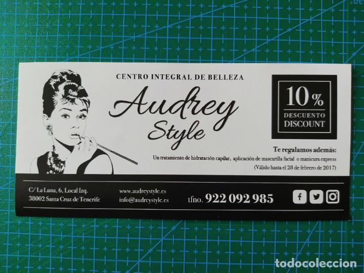 Otros Art&iacute;culos de Coleccionismo en Papel: FLYER TICKET DESCUENTO CENTRO DE BELLEZA CON IMAGEN DE AUDREY HEPBURN