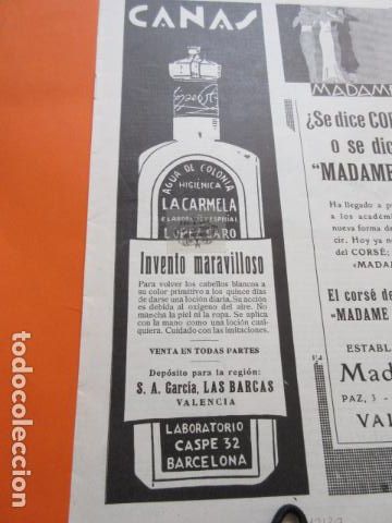 Otros Art&iacute;culos de Coleccionismo en Papel: RECORTE PUBLICIDAD 1929 - CANAS AGUA COLONIA LA CARMELA CALLE CASPE 32 BARCELONA - 10 x 30 CM.