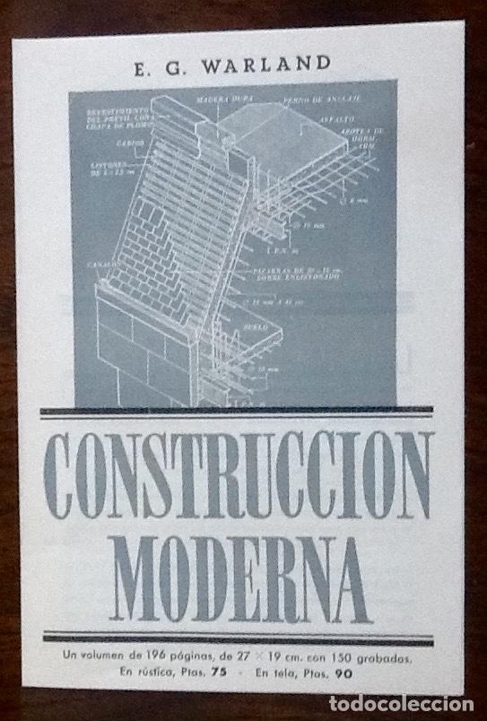Otros Art&iacute;culos de Coleccionismo en Papel: FOLLETO DIPTICO EDITORIAL GUSTAVO GILI. BARCELONA. - CONSTRUCCION MODERNA -ENVIO INCLUIDO.