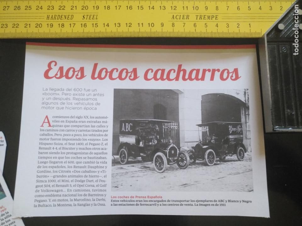 Outros artigos de papel: RECORTE DE PRENSA O REVISTA - LOS COCHES DE PRENSA ESPA&Ntilde;OLA
