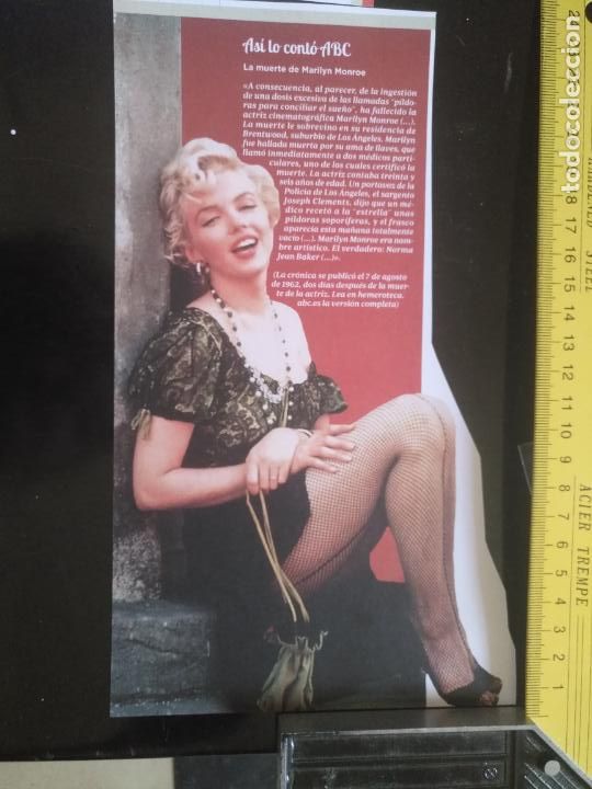 Otros art&iacute;culos de coleccionismo en papel: RECORTE DE PRENSA O REVISTA - LA MUERTE DE MARILYN MONROE