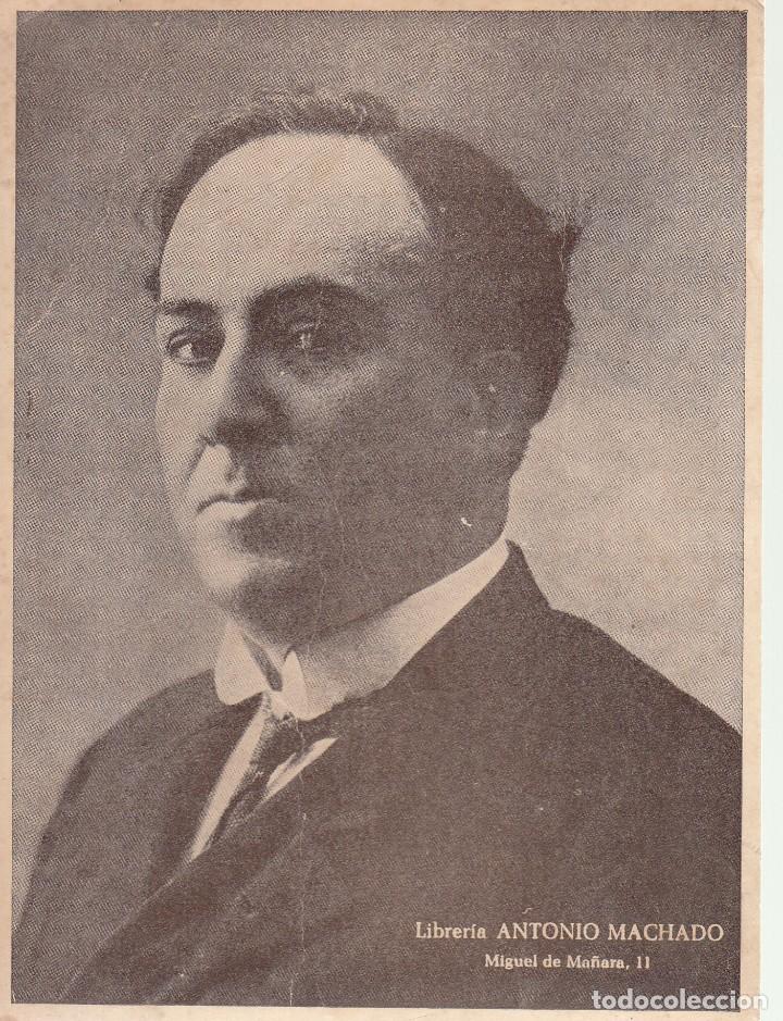 Otros Art&iacute;culos de Coleccionismo en Papel: IMAGEN DE ANTONIO MACHADO, PUBLICIDAD DE LA LIBRER&Iacute;A DE SEVILLA.