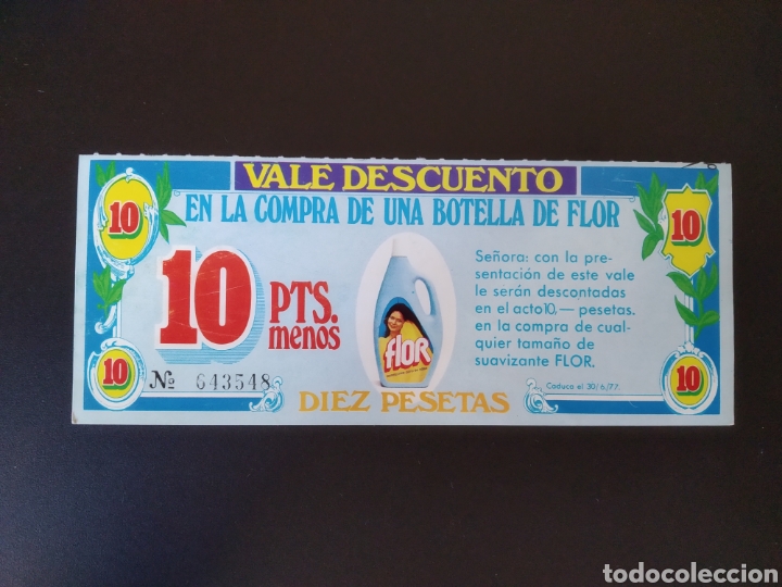 Outros artigos de papel: VALE DESCUENTO PUBLICIDAD COMPRA BOTELLA FLOR